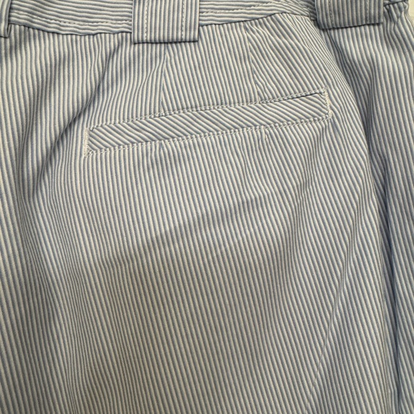Talbots Woman 2 Pair:light blue/white stripe casual pants AND Tan slacks 12W - Picture 10 of 13